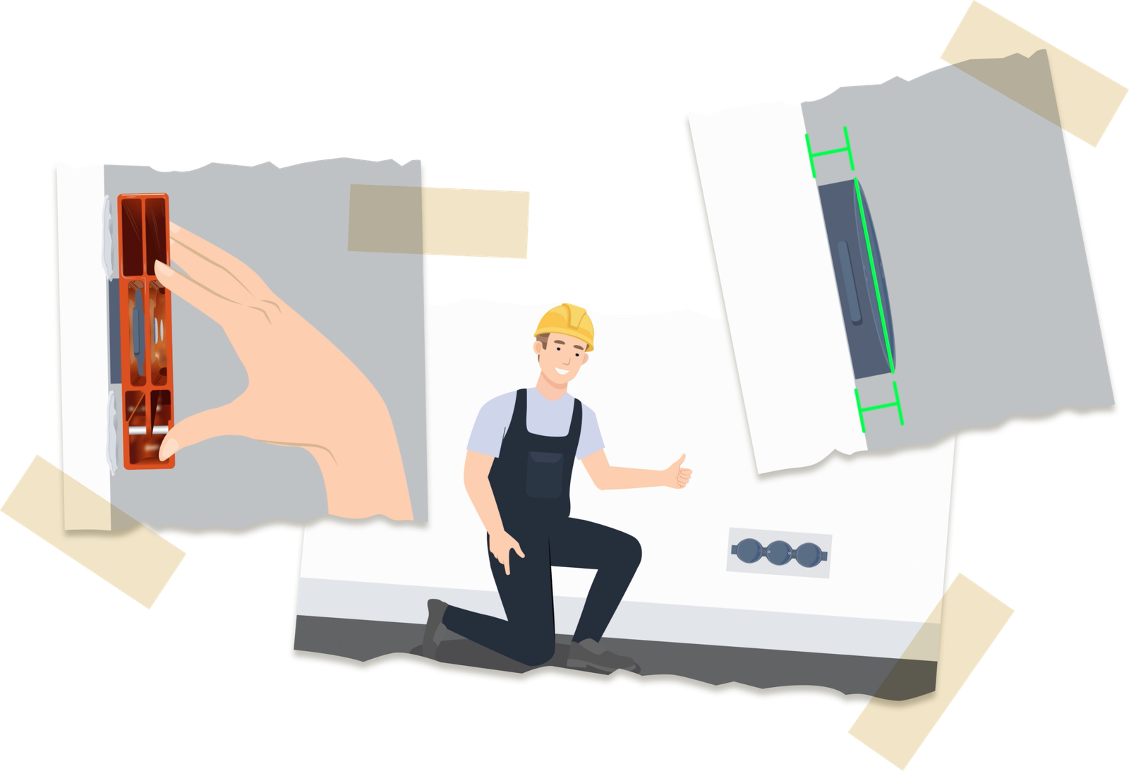 Mit dem WADOFIX® richten Sie die Unterputzdosen sekundenschnell an der Wand aus.